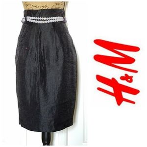 H & M Black dress skirt high waist pockets sz. 6